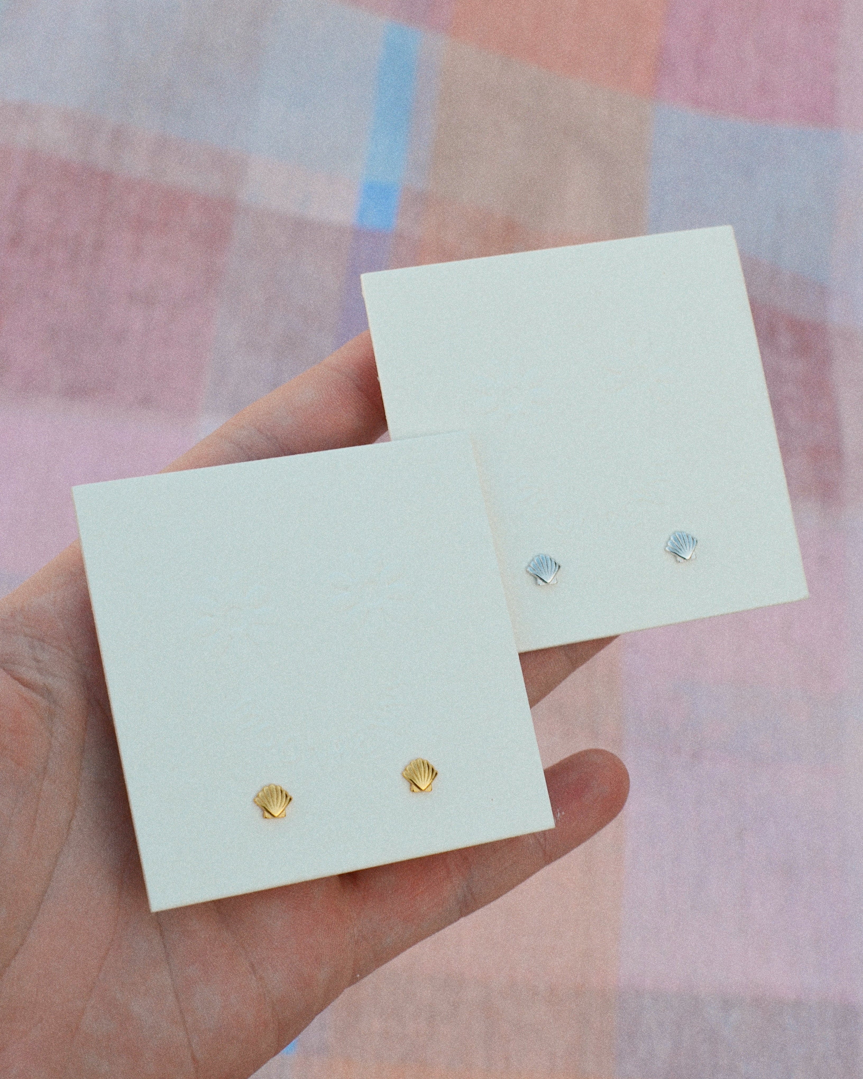 Fan Shell Stud | Silver