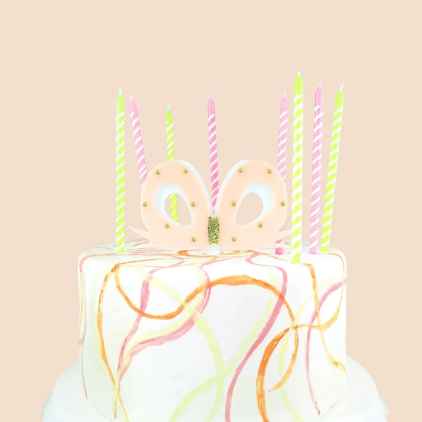 Bow Peach Cake Topper