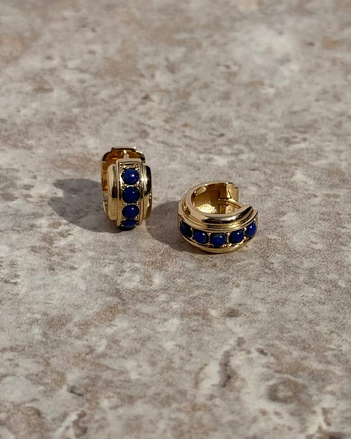 Evy Raised Lapis Lazuli Hoops