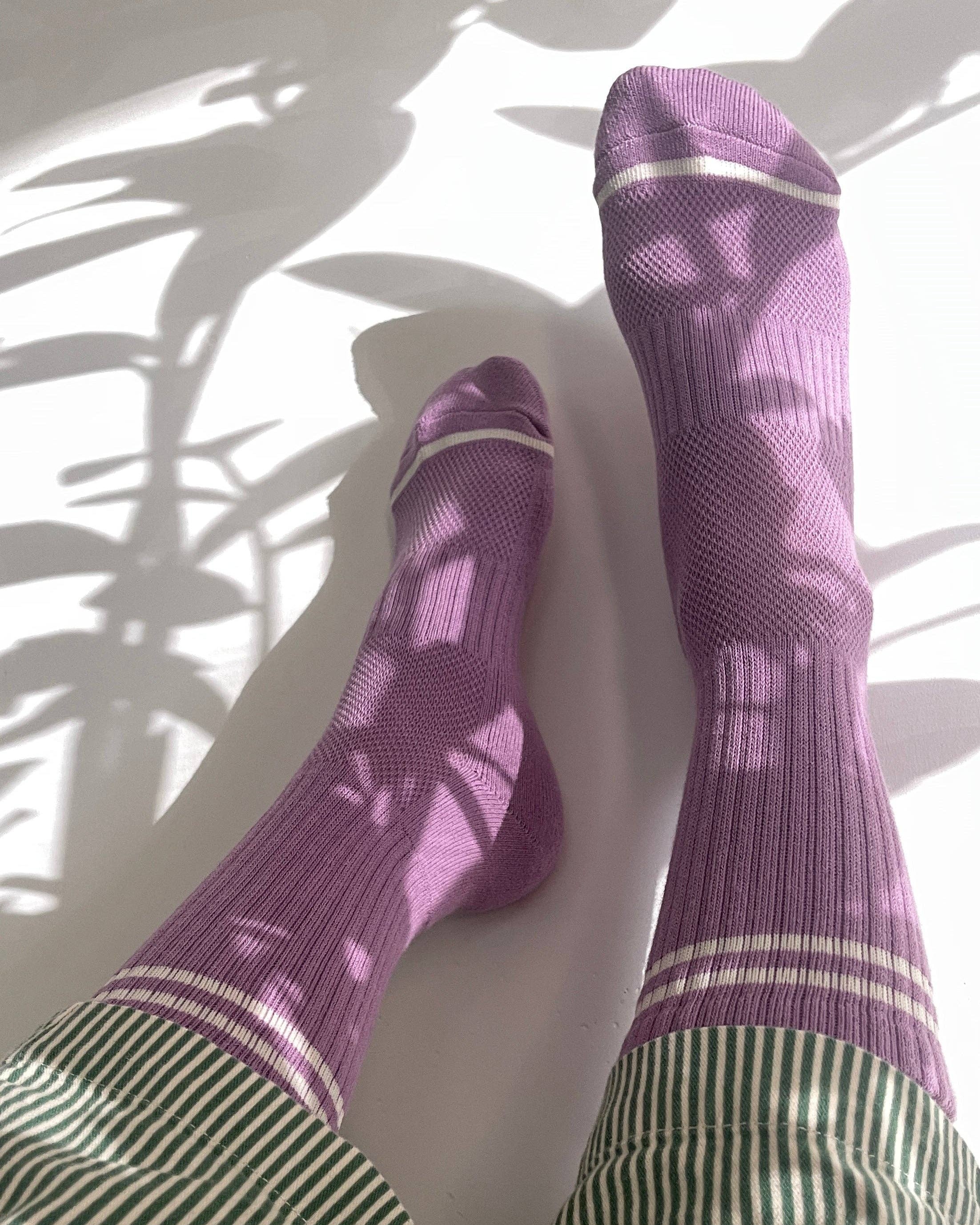 Boyfriend Socks in Grape