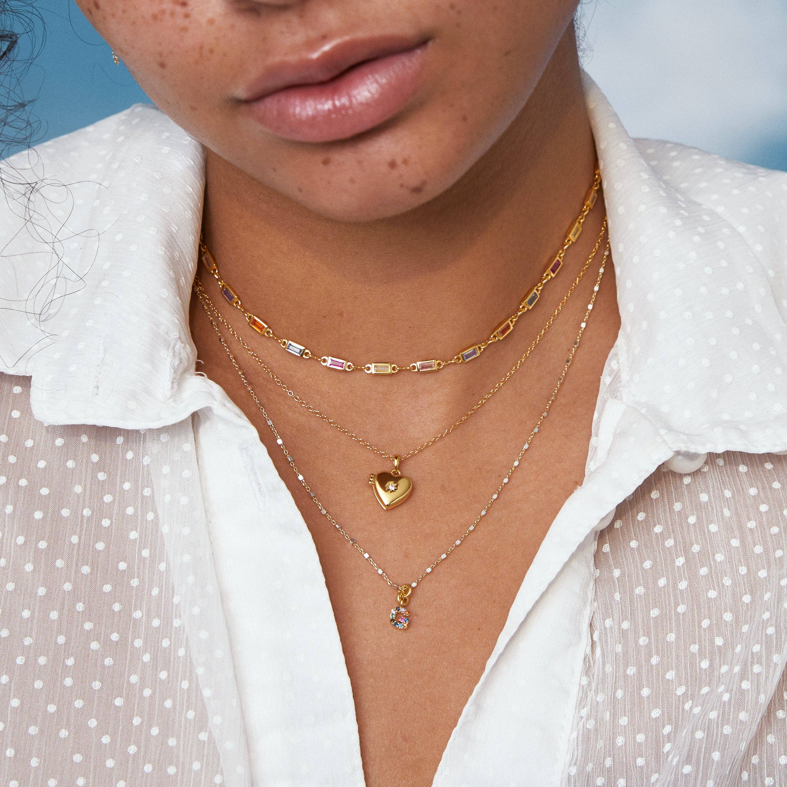 Riley Rainbow Chain Necklace | Gold