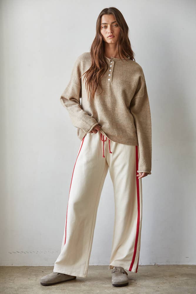 Contrast Trim French Terry Pants