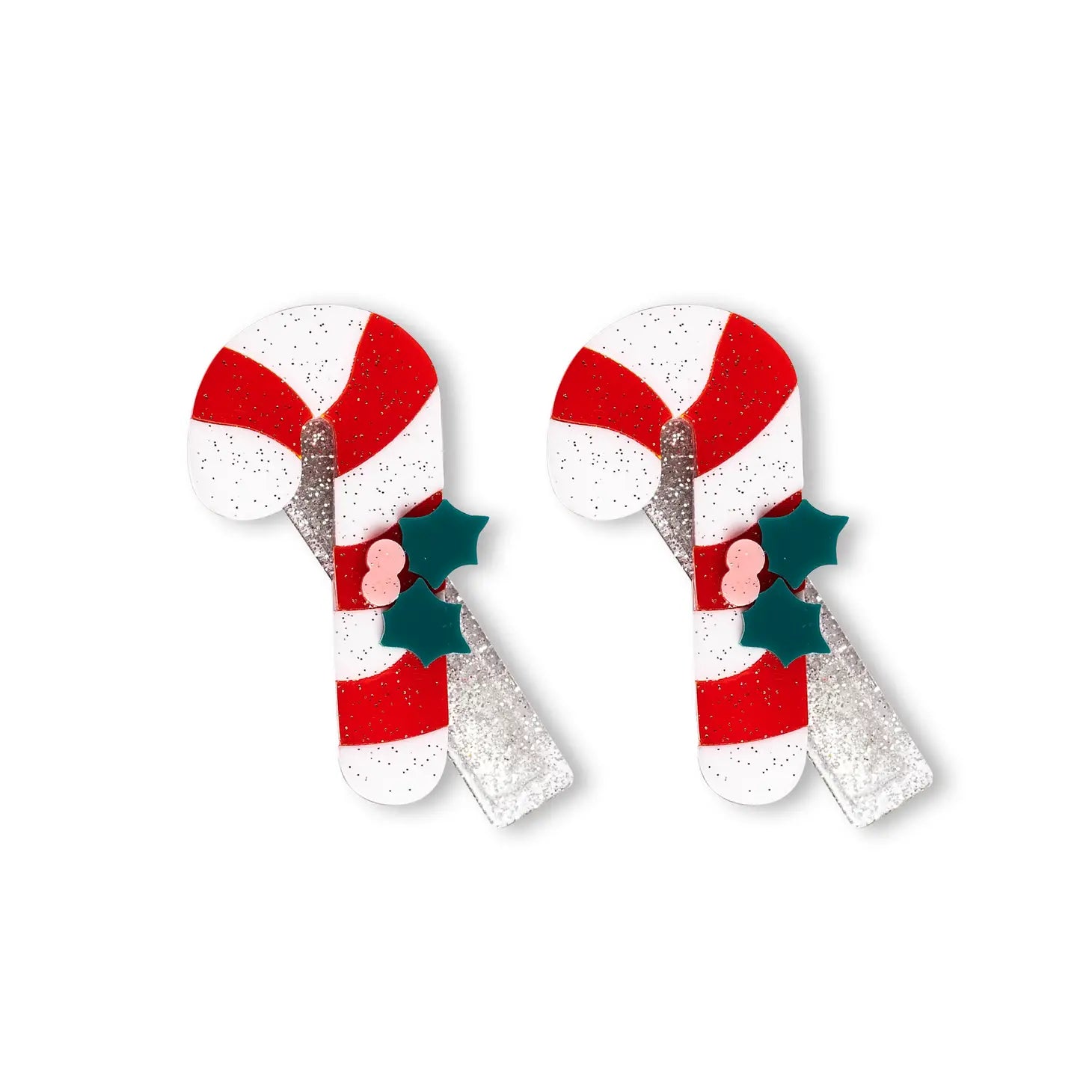 Candy Cane Alligator Clips