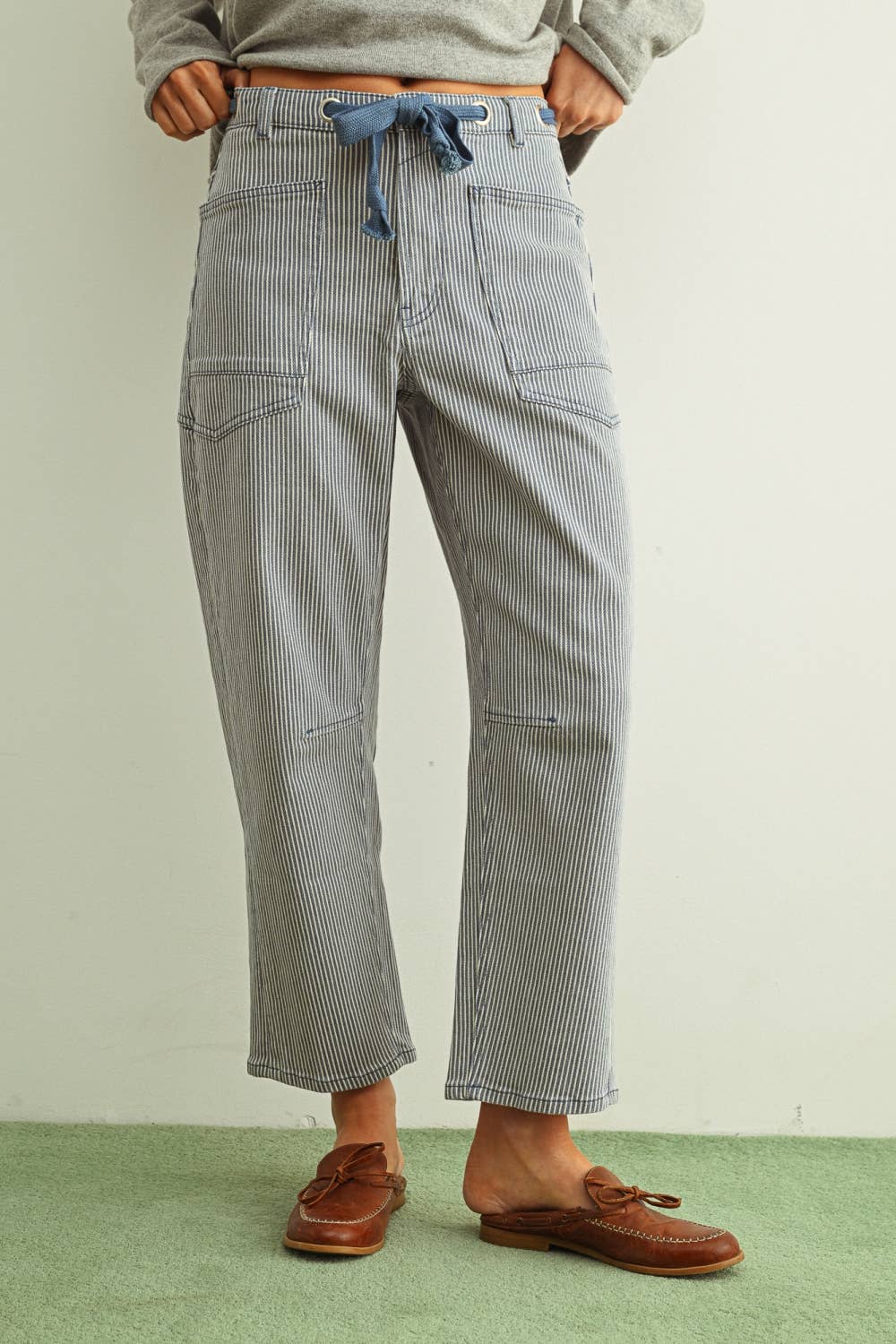 Striped Coastal Barrel Pants