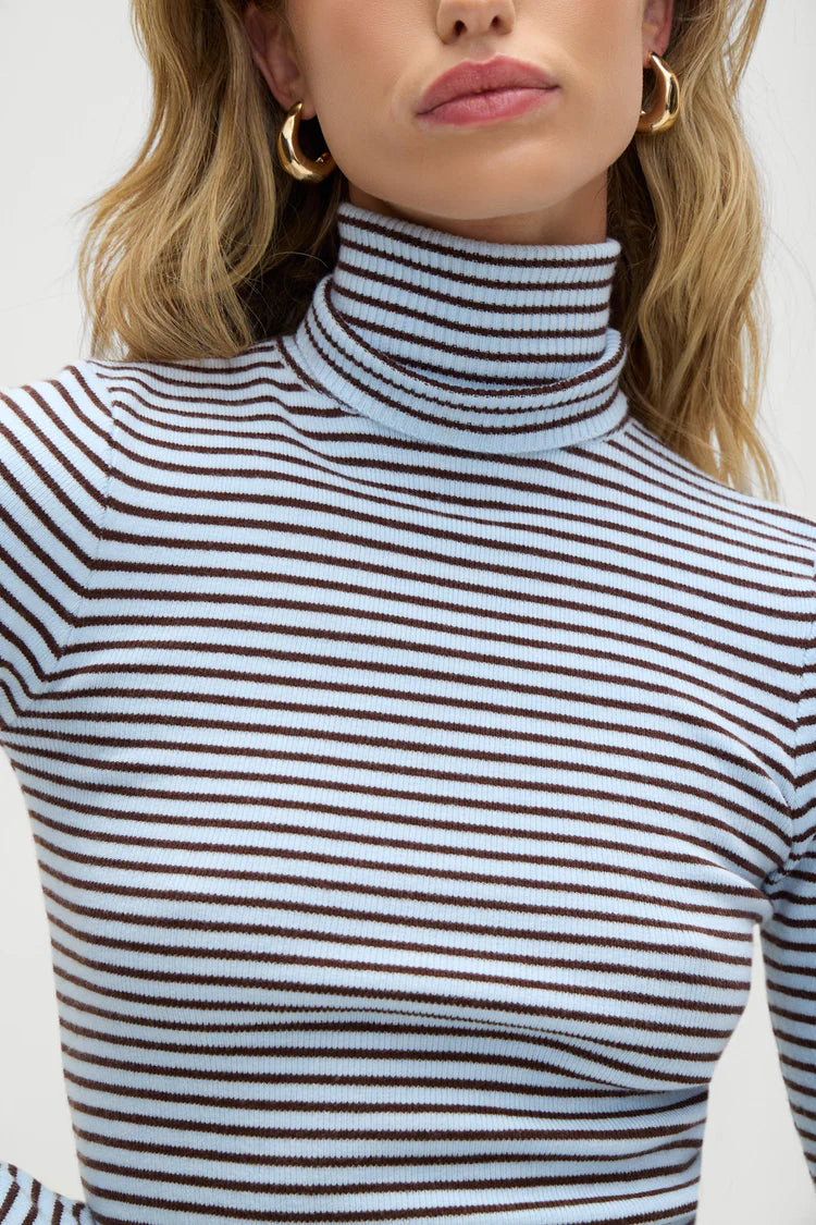 Tucker Cloud Knit Turtleneck Sweater in Montauk Stripe