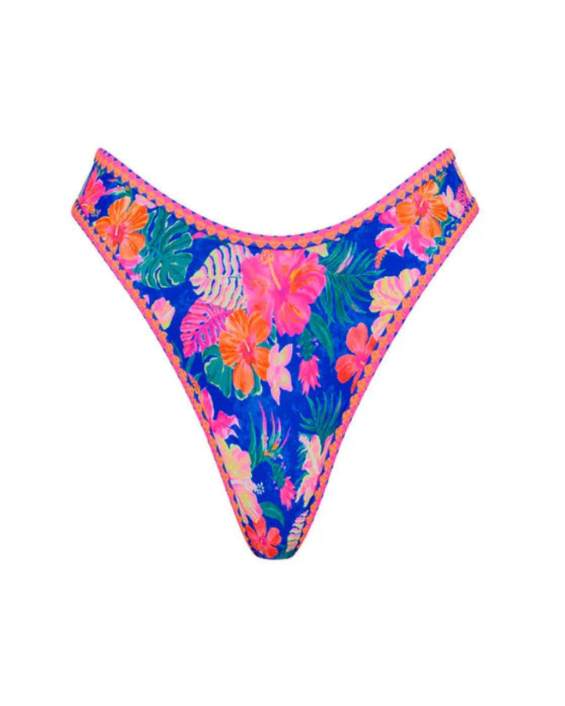 High Leg Thong Bikini Bottom | Electric Palms