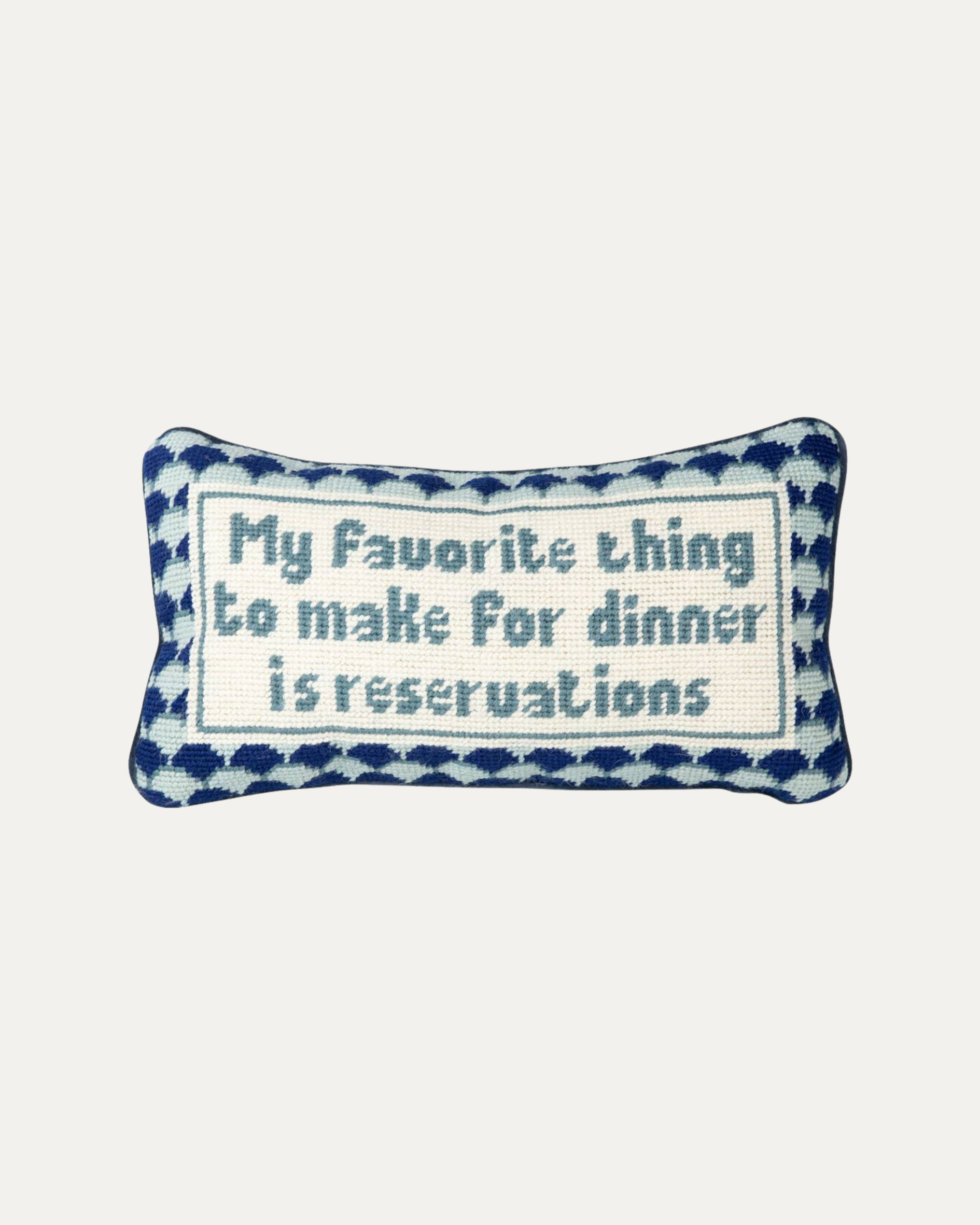 Reservations Needlepoint Pillow