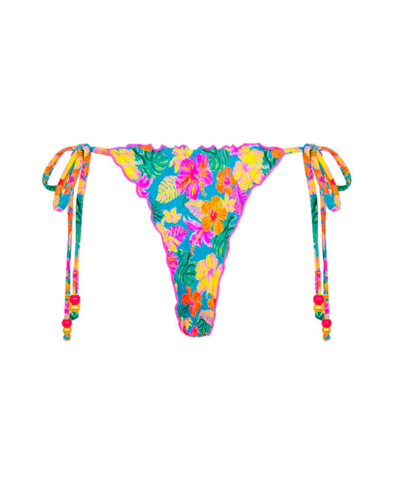 Lettuce Edge Thong Tie Bikini Bottom | Paradise Pop