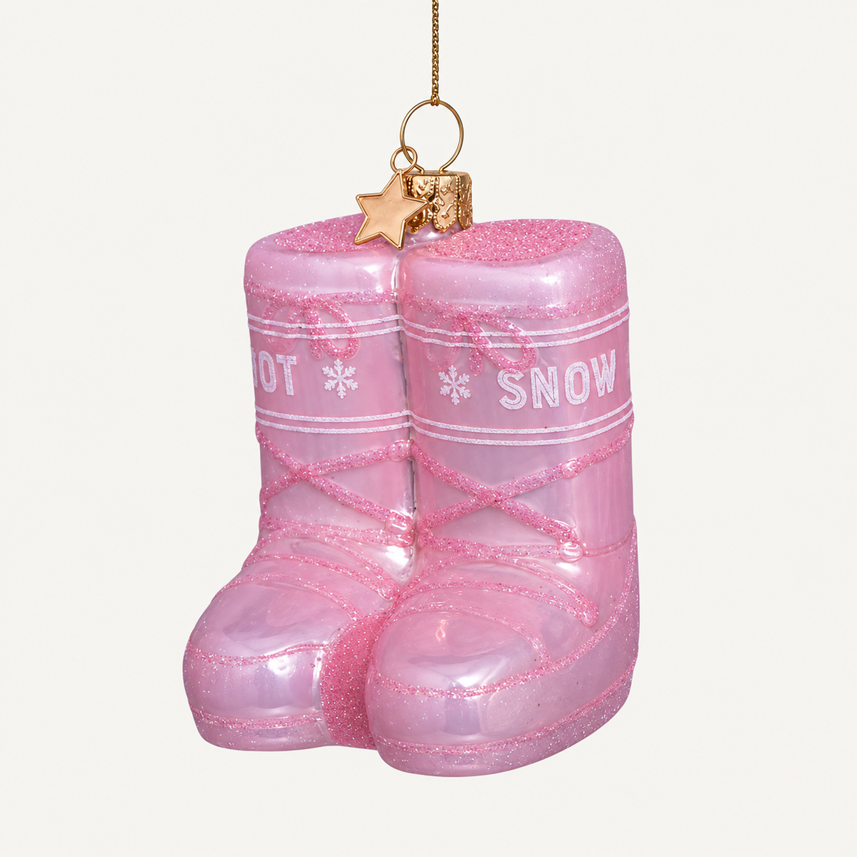 Pink Opal Snow Boots Ornament