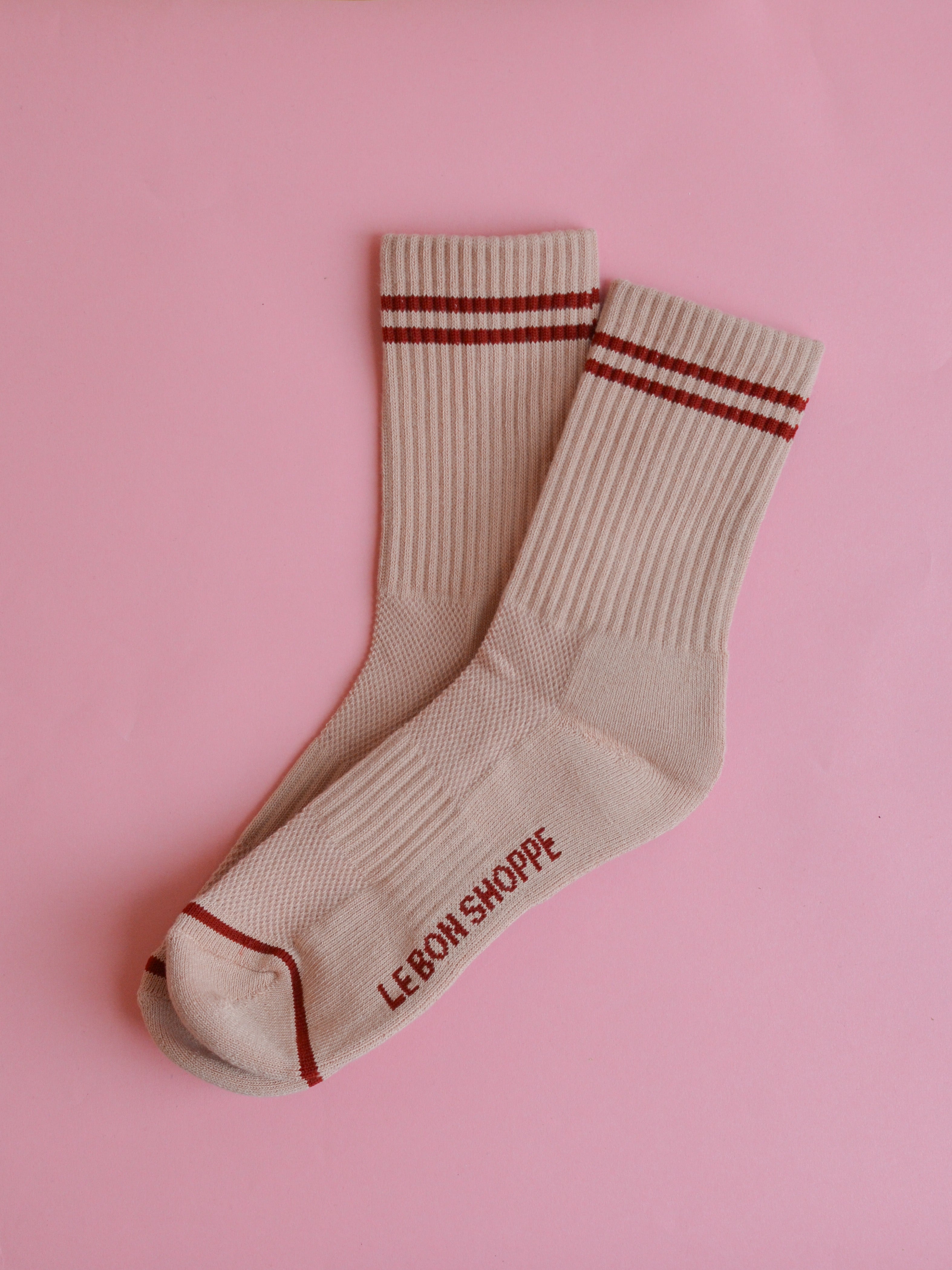 Boyfriend Socks in Vintage Pink