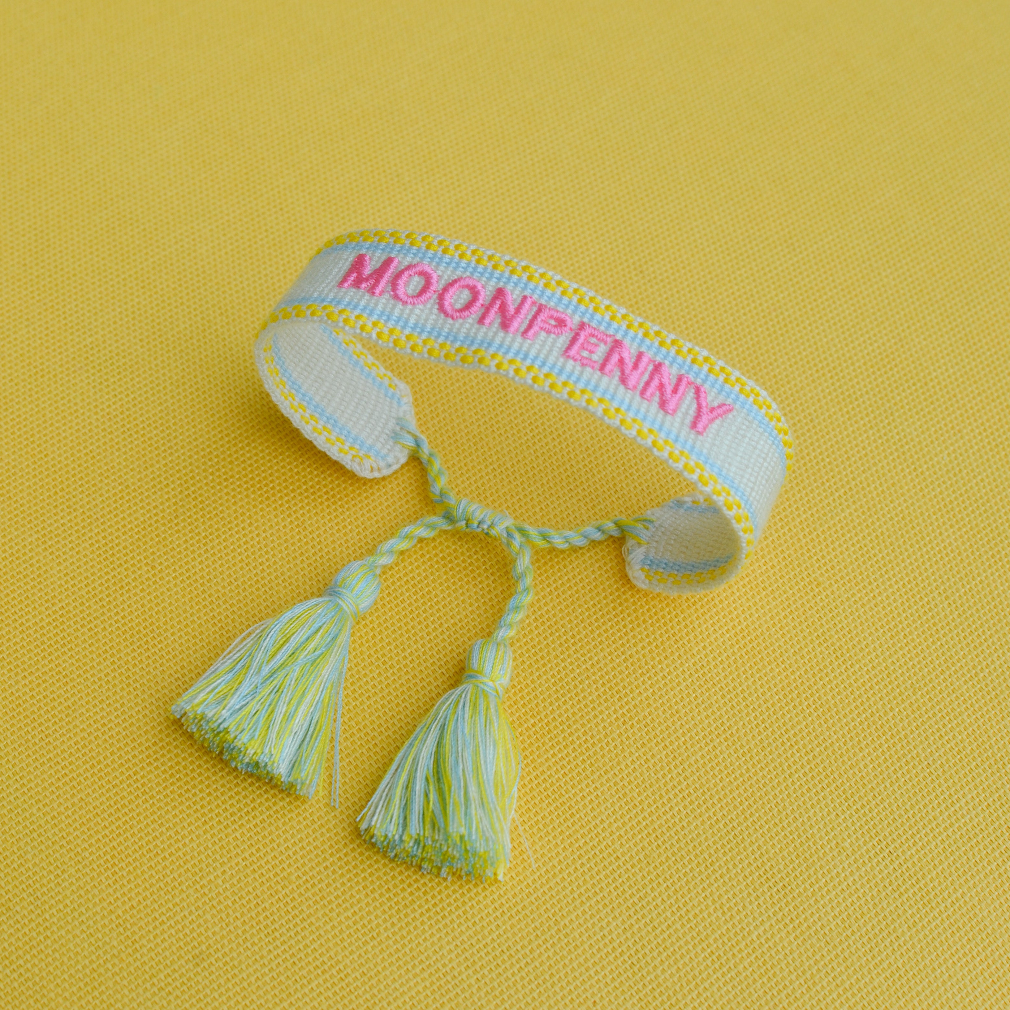 Moonpenny Woven Bracelet | Pink Blue Yellow