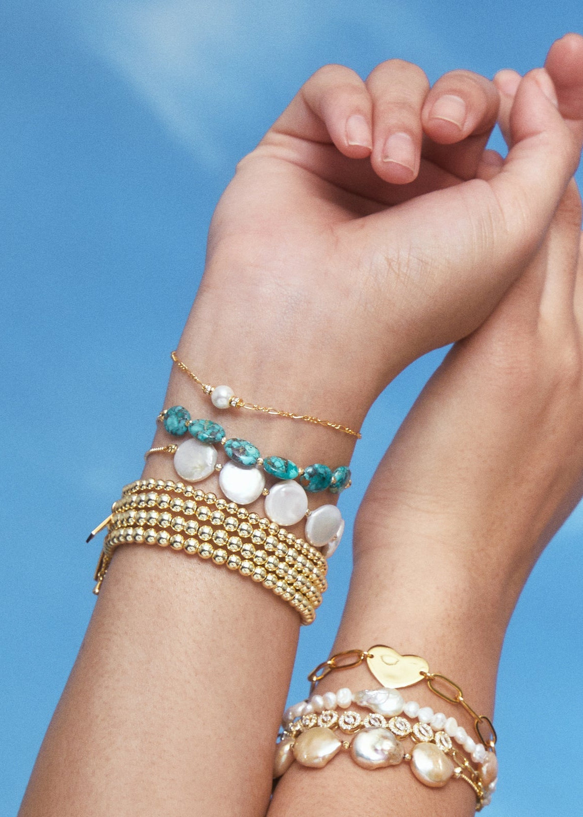 Lucia Pearl Pull Tie Bracelet | Gold