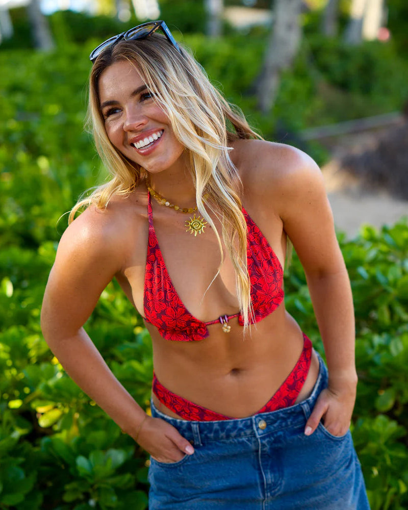 Frill Halter Bralette Bikini Top | Sassy Sangria