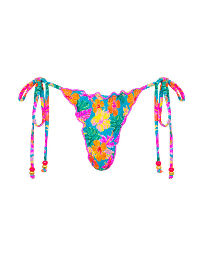 Lettuce Edge Thong Tie Bikini Bottom | Paradise Pop