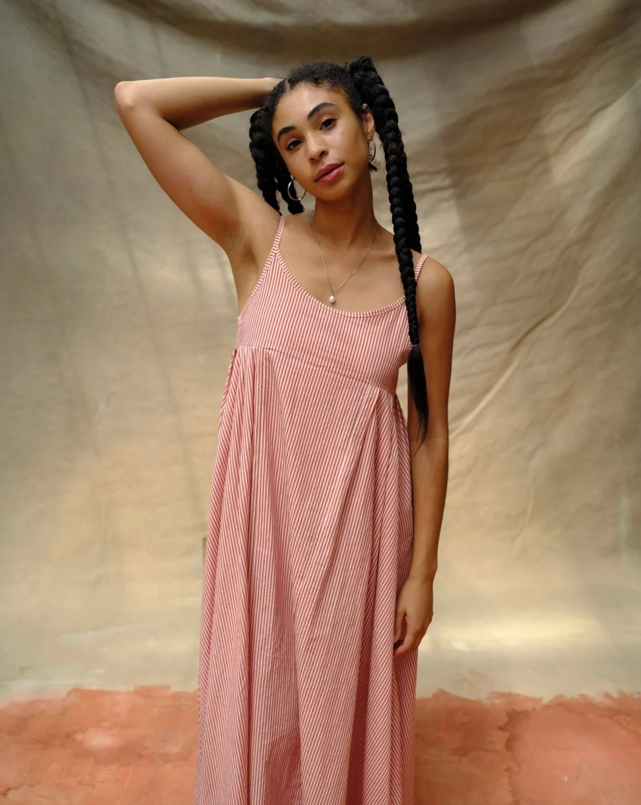 Picnic Dress | Red Ticking Stripe