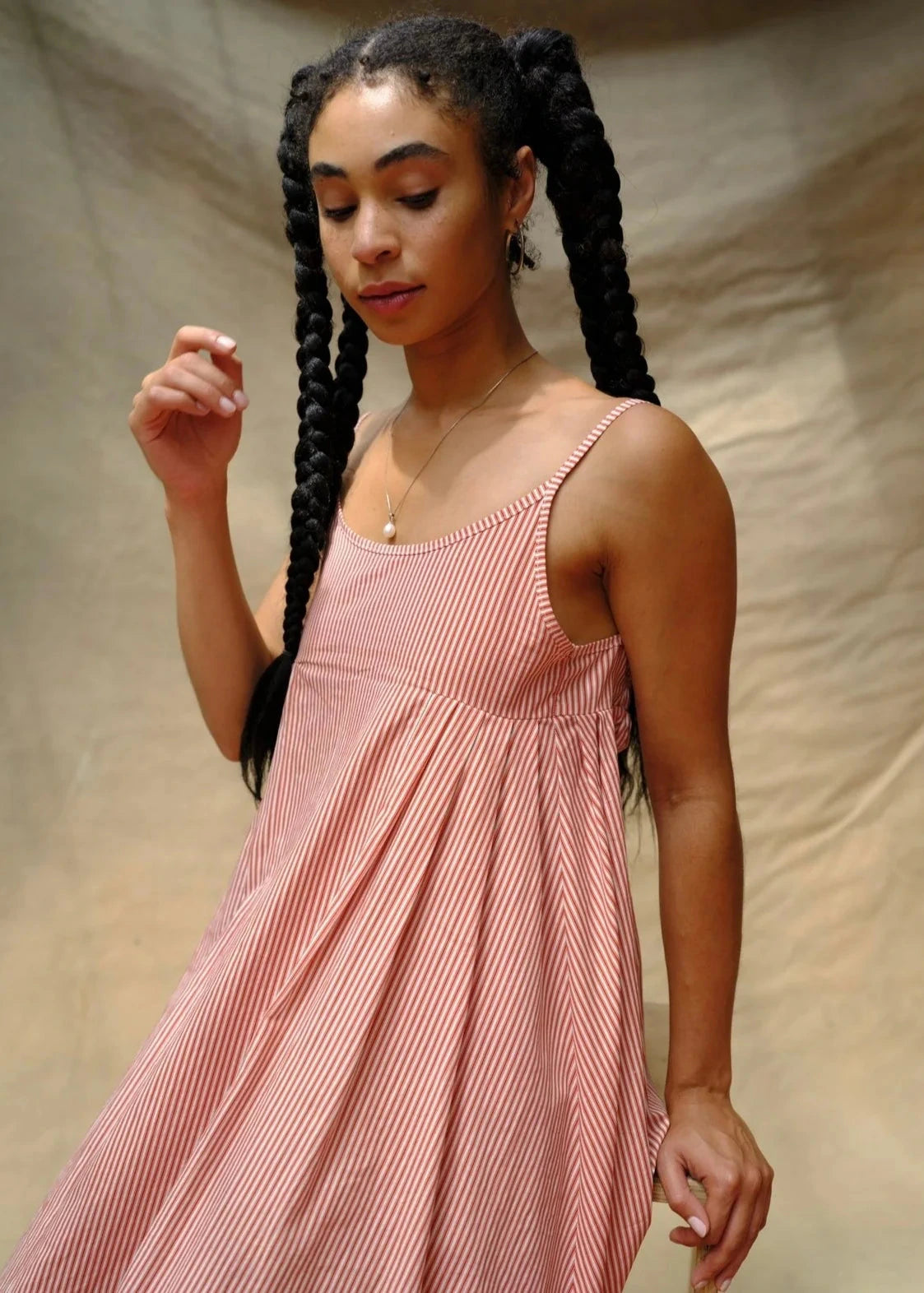 Picnic Dress | Red Ticking Stripe