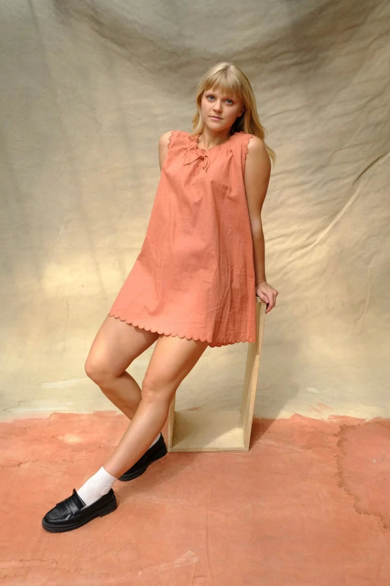 French Market Dress in Terracotta