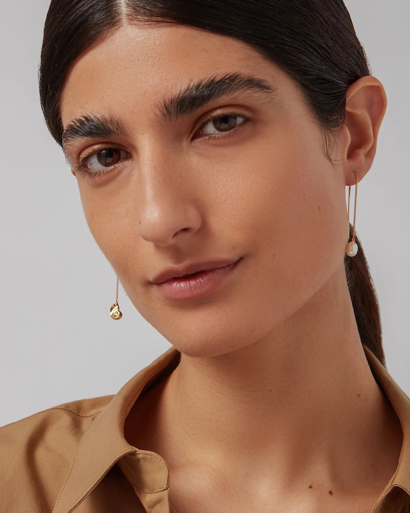 Lucille Threader Earrings in Gold