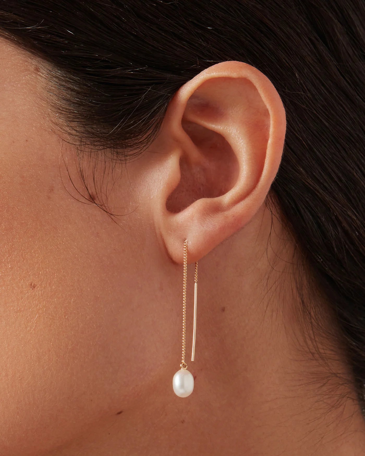 Lucille Threader Earrings in Gold