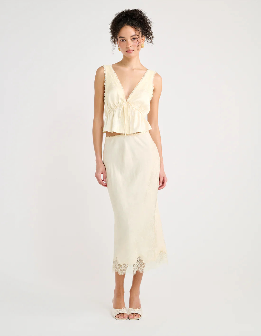 Lady Lace Top | Ivory Jacquard