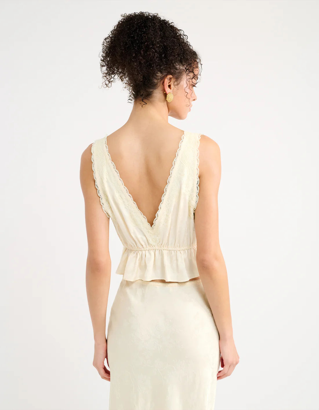 Lady Lace Top | Ivory Jacquard