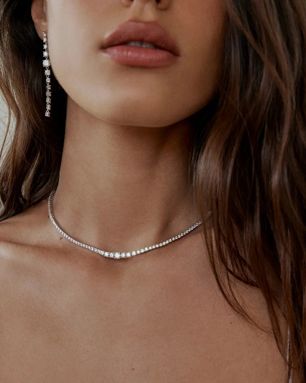 Gradient Amina Tennis Necklace | Gold