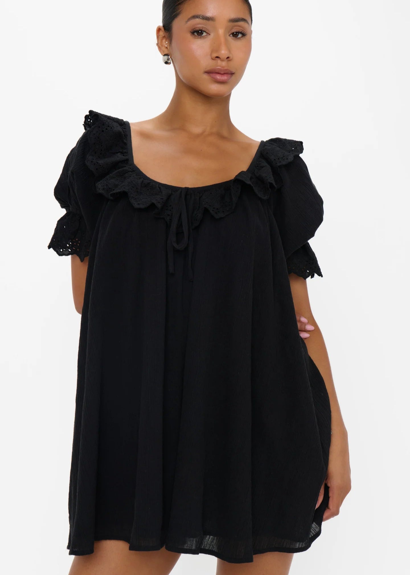 Toulouse Dress in Black Voile