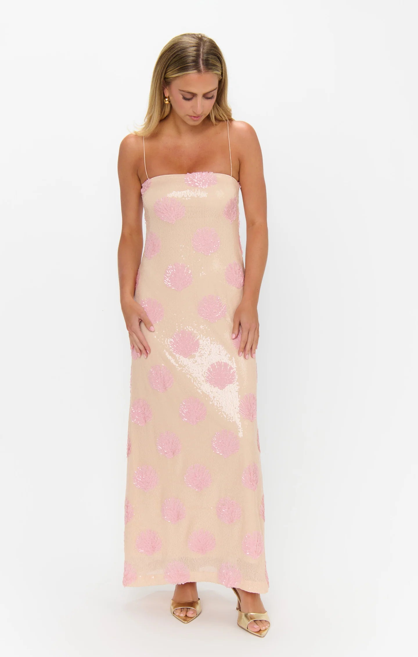 Lizzy Midi Dress | Shell Sequins