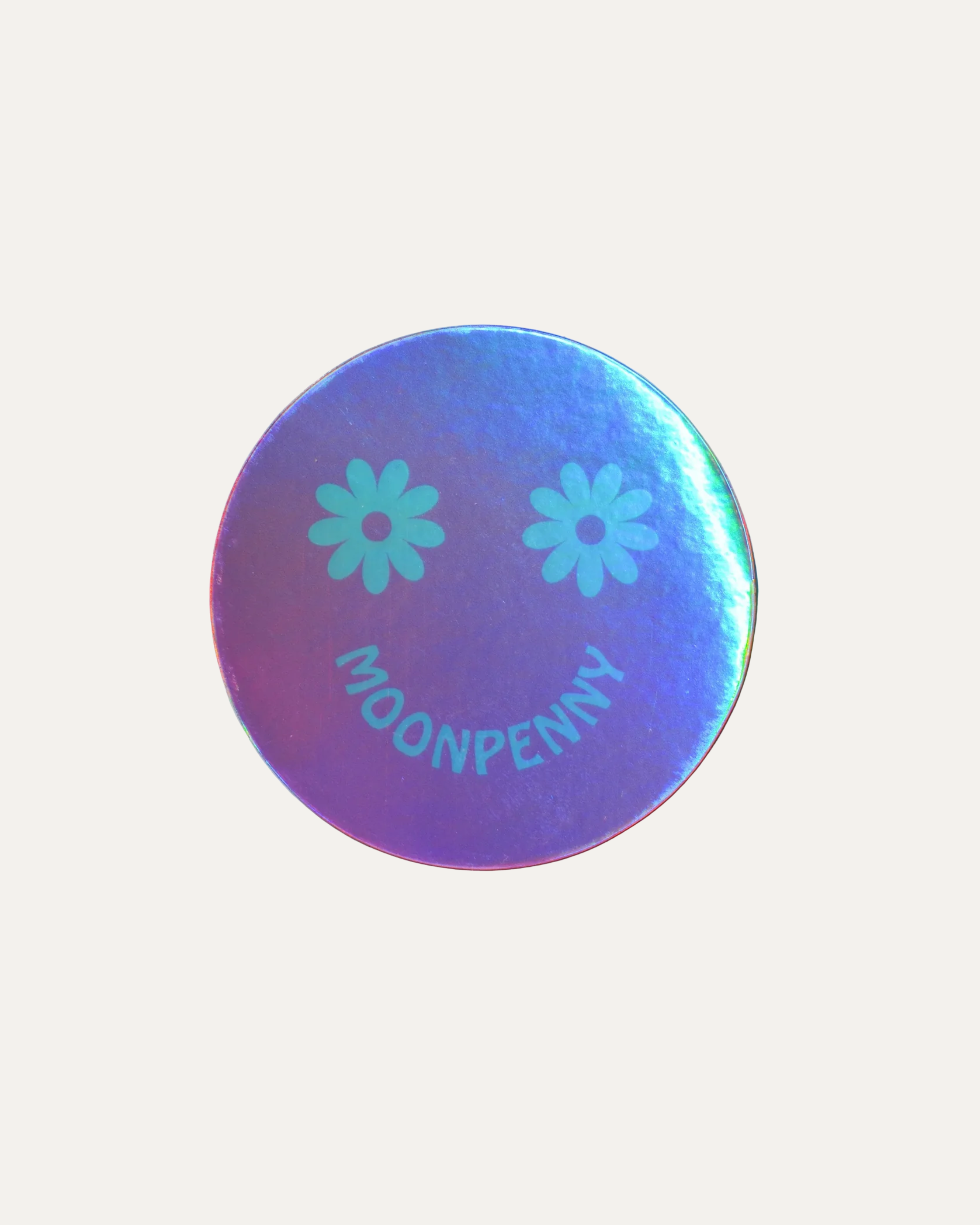 Daisy Face Vinyl Sticker | Holographic Pink