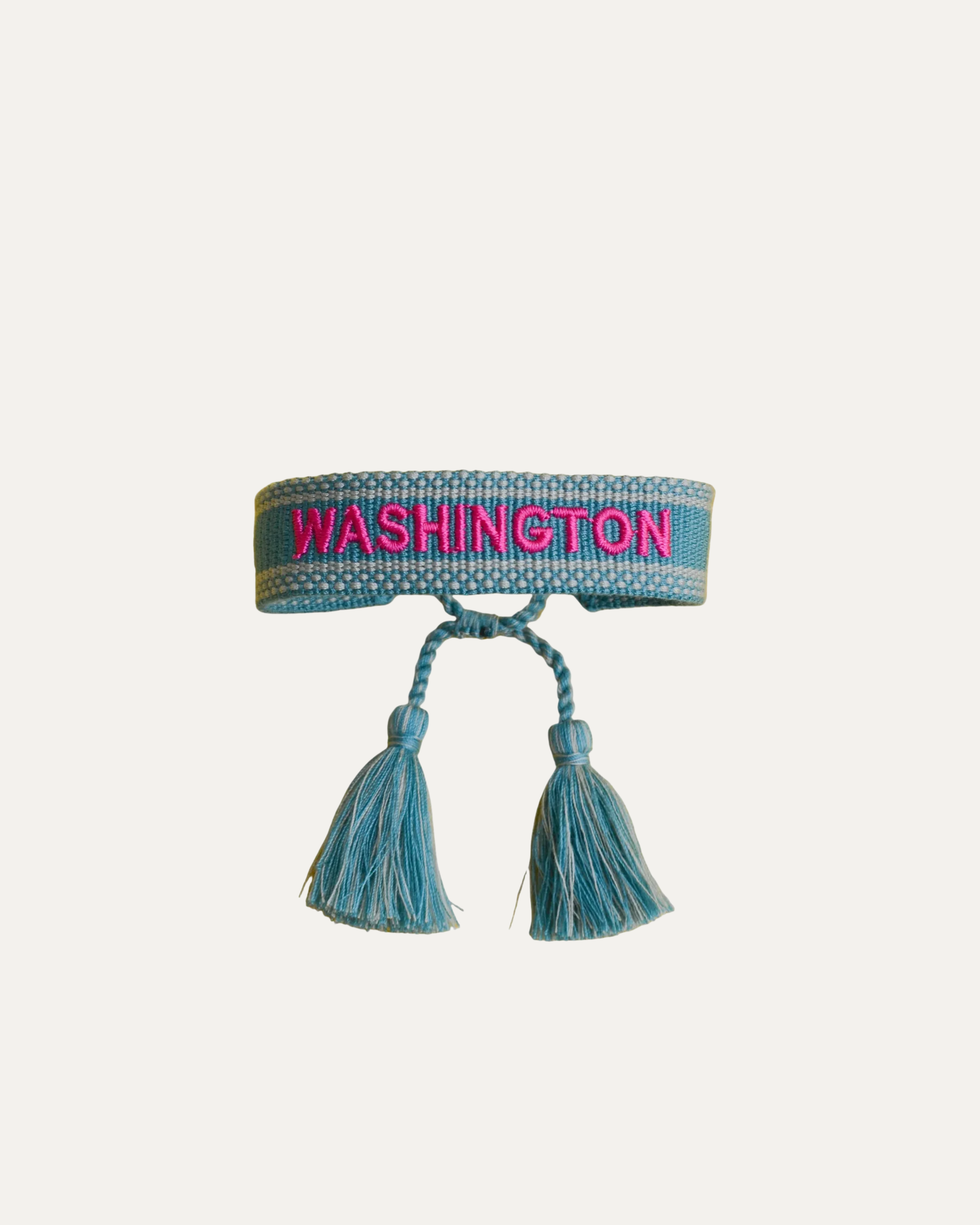 Washington Woven Bracelet | Teal and Hot Pink