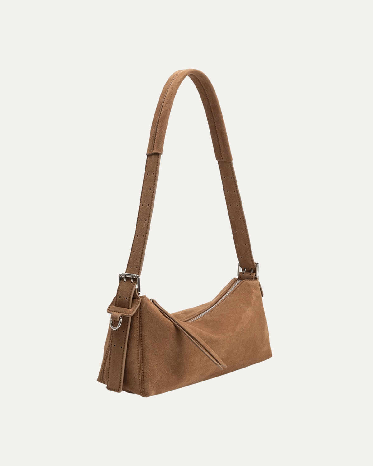 Valeria Camel Suede Shoulder Bag
