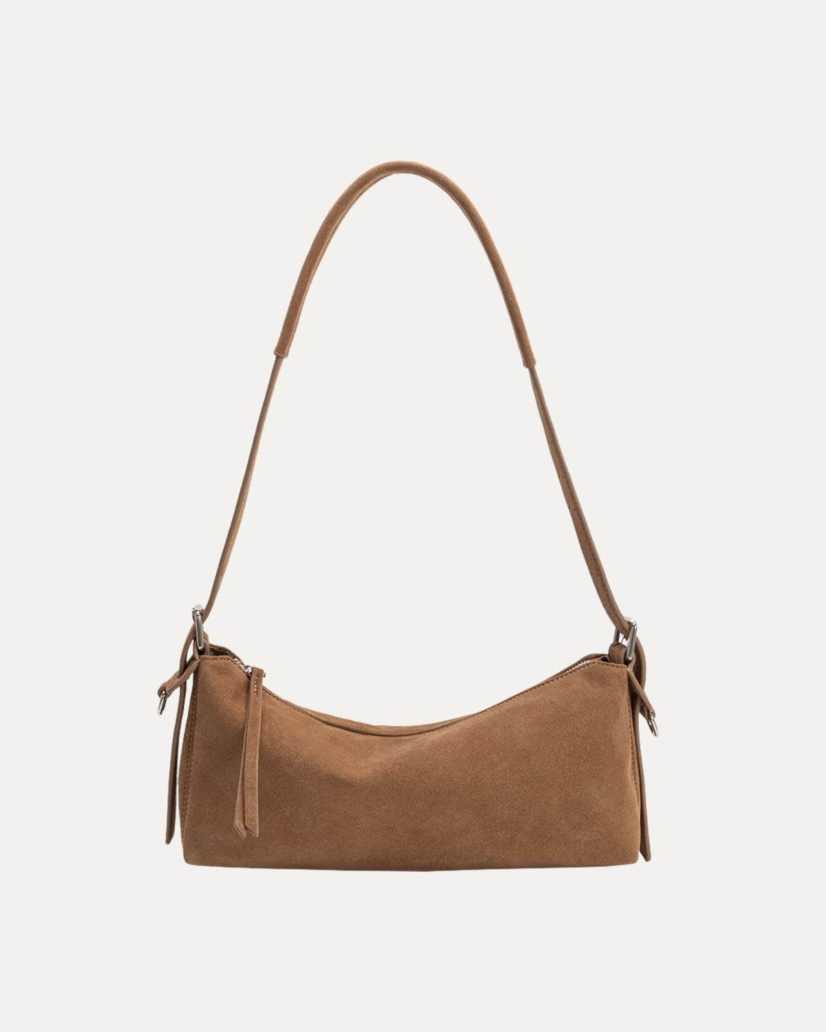 Valeria Camel Suede Shoulder Bag