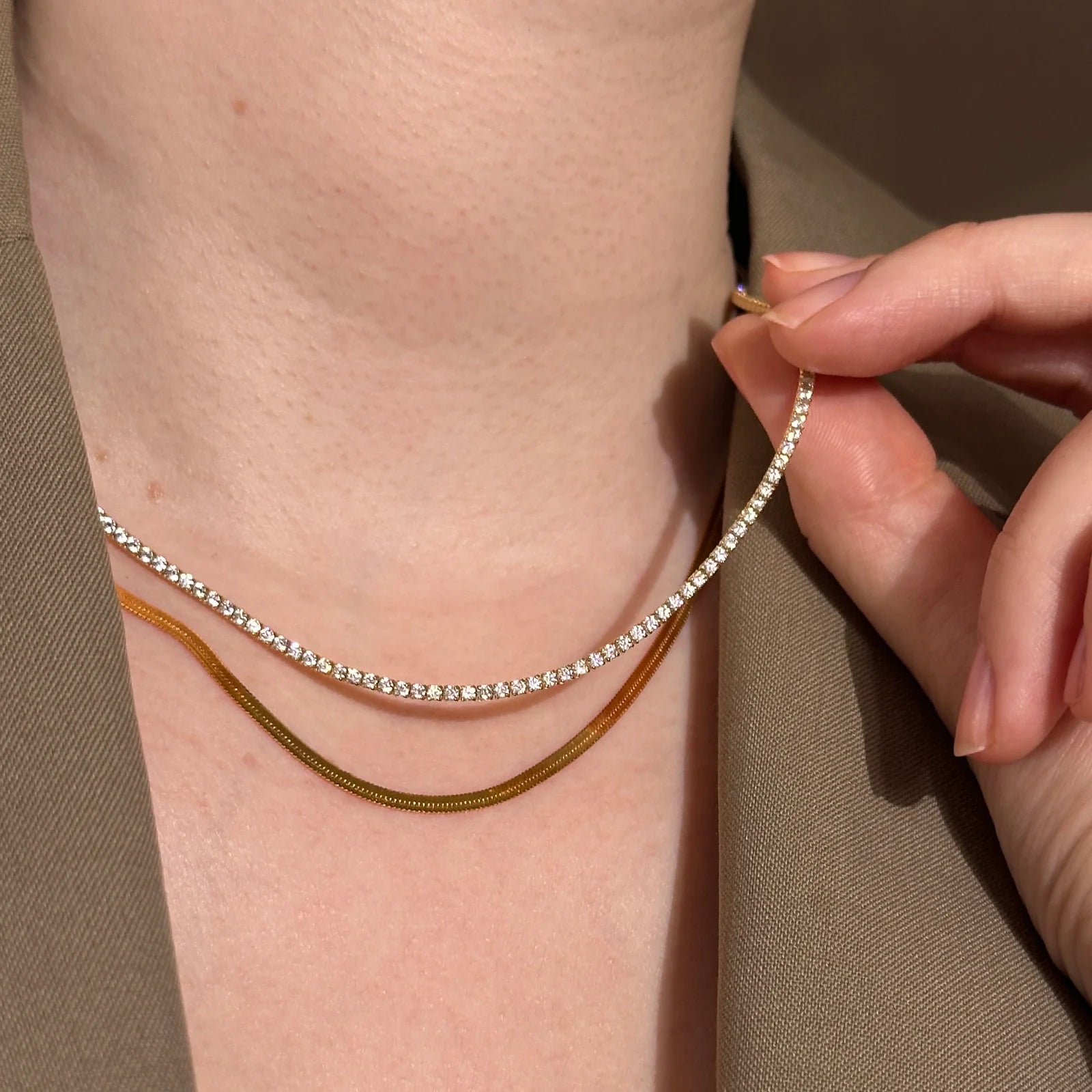 Diana Tennis Necklace | Gold