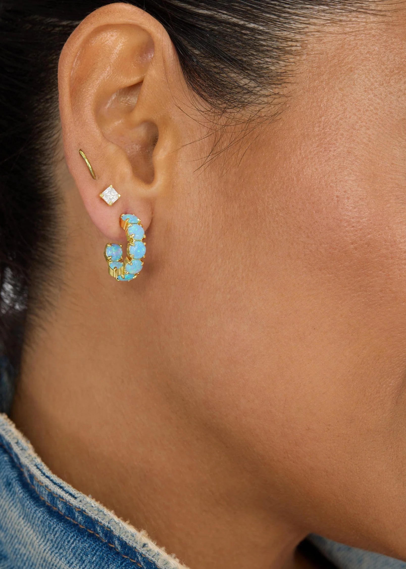 Oh She Fancy Hoops .75" | Blue Opal