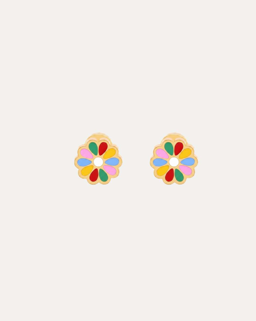 Rainbow Flower Stud Earrings