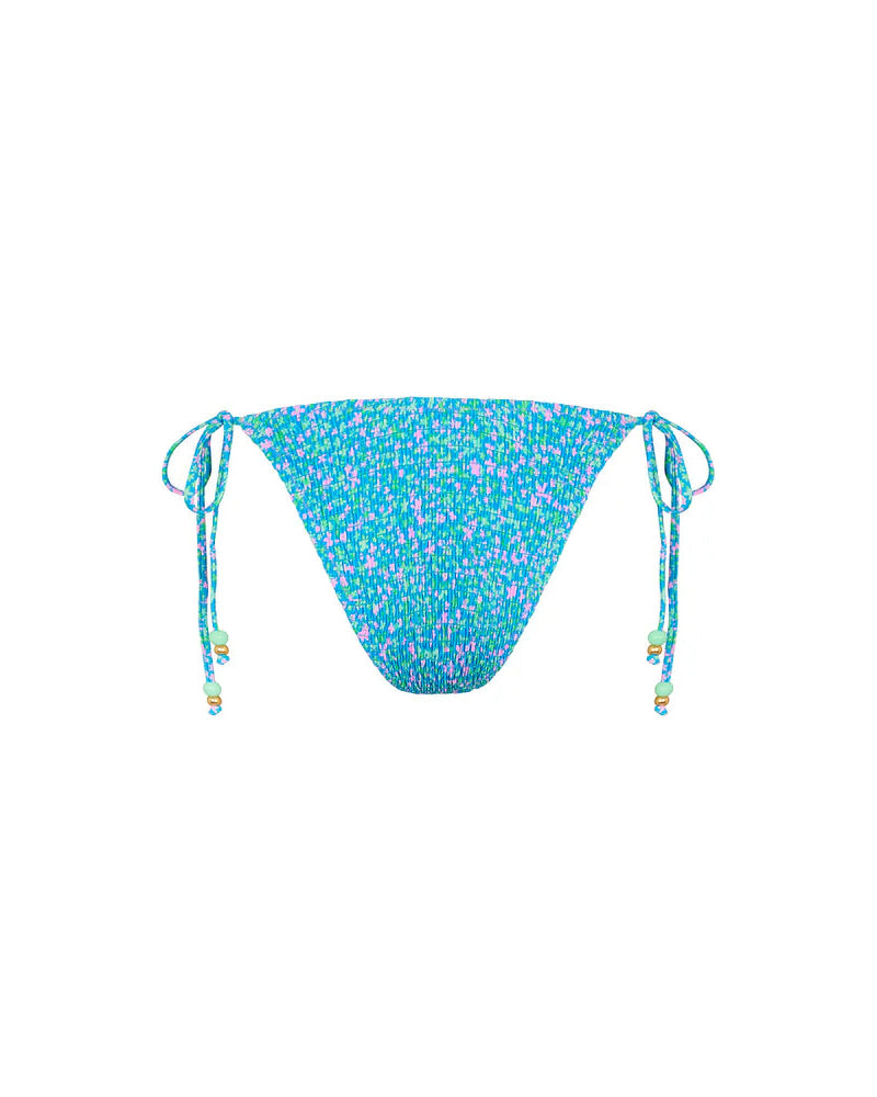 Shirred Dipped Cheeky Tie Bikini Bottom | Ocean Kisses