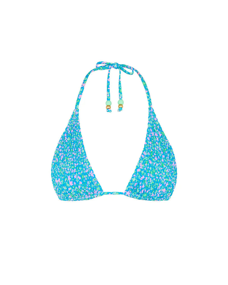 Shirred Triangle Bikini Top | Ocean Kisses