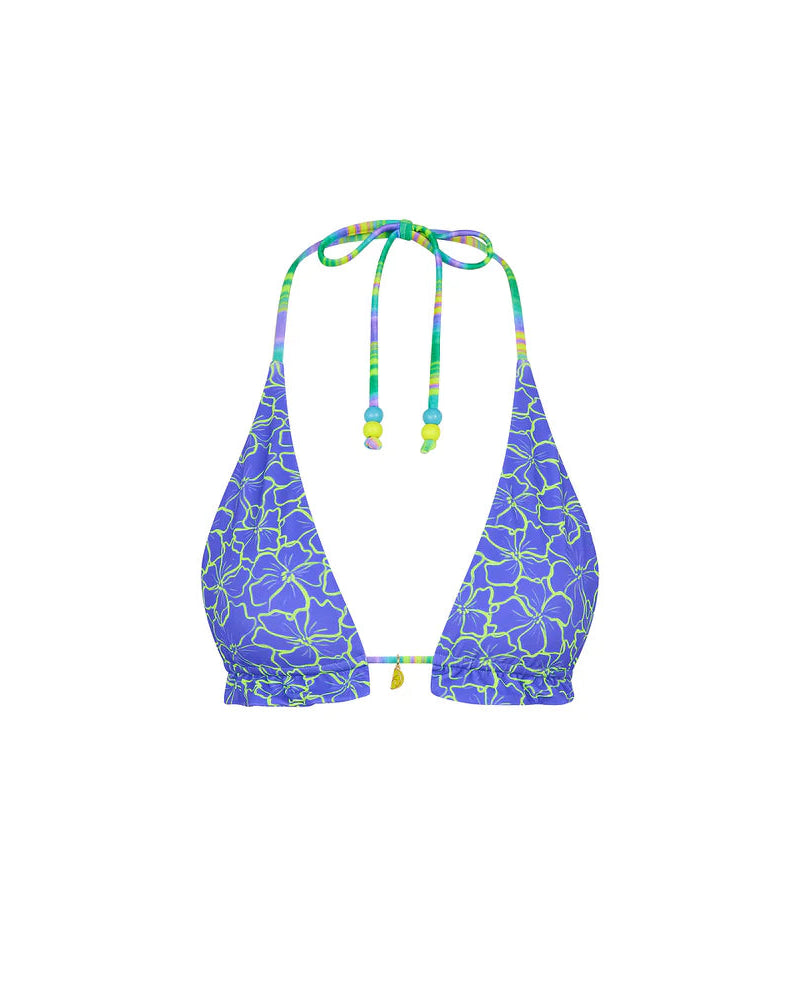 Frill Halter Bralette Bikini Top | Sugar Wave