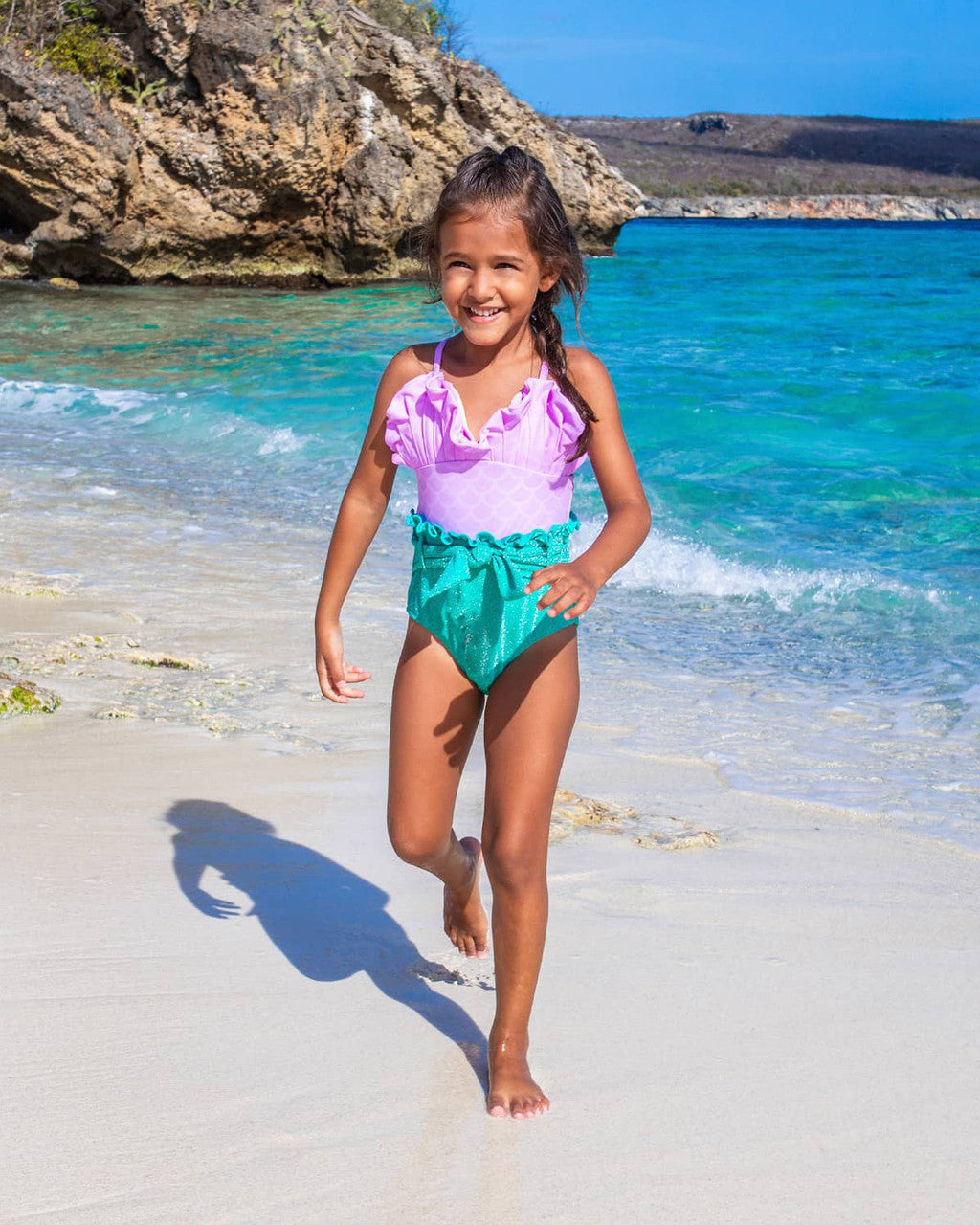 Girls Water Appearing One Piece | Shimmer Mermaid Lilac
