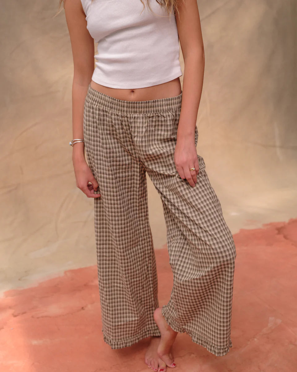 Boxer Pant in Green Gingham