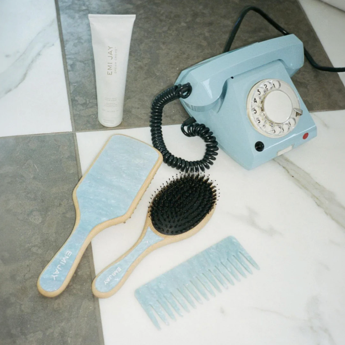 Flat Hair Brush in Blue Sugar