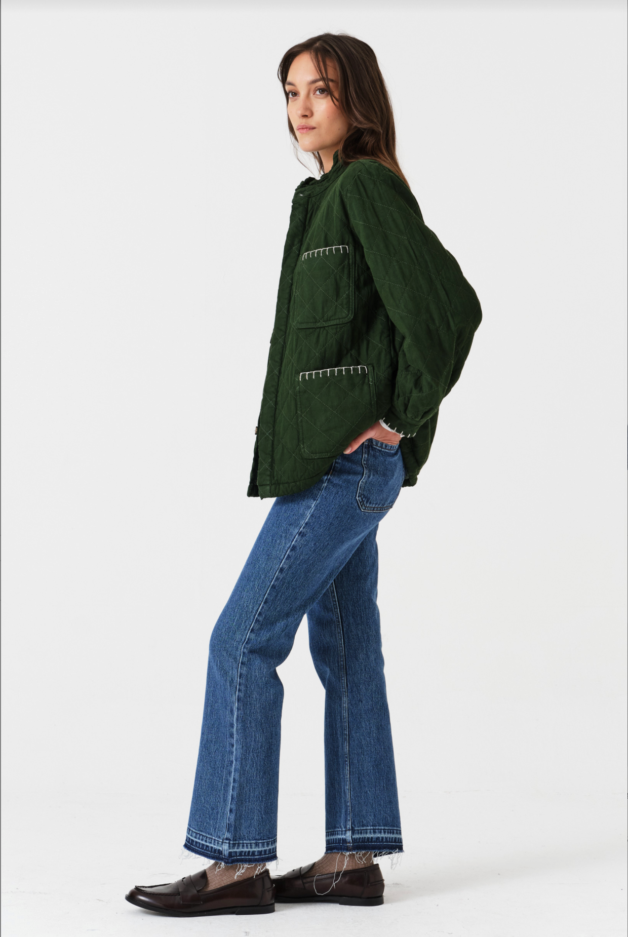 Pablo Quilted Jacket in Dark Pine