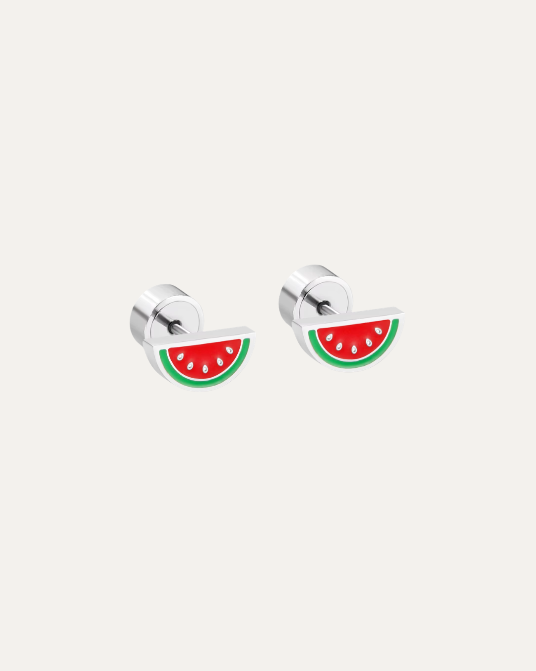 Silver Watermelons Stud Earrings