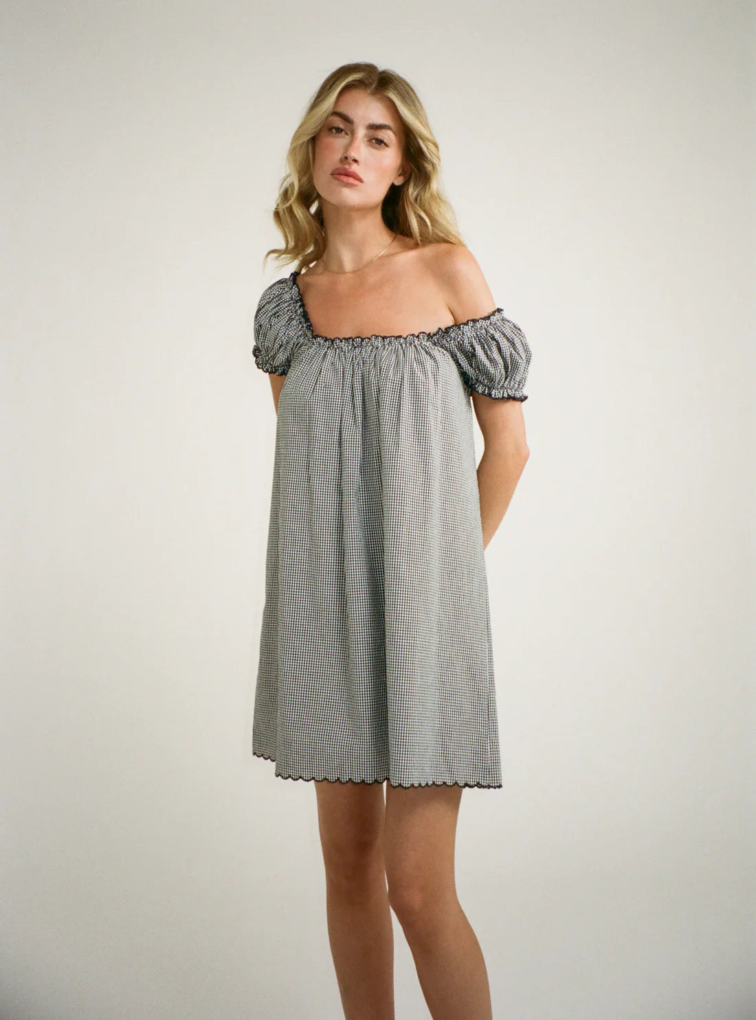 Slowtide Mini Dress | Navy Gingham