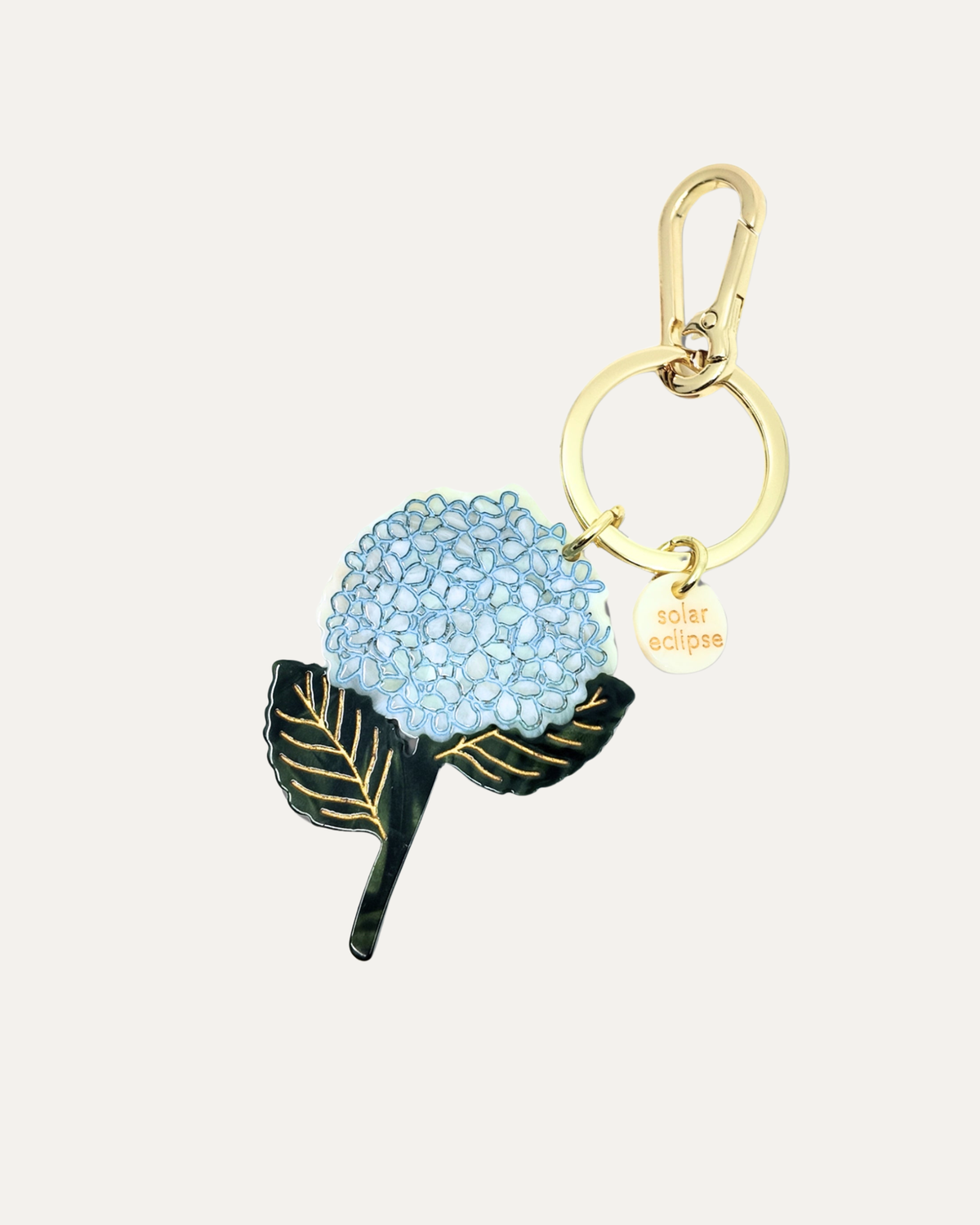 Baby Blue Hydrangea Bag Charm + Keychain