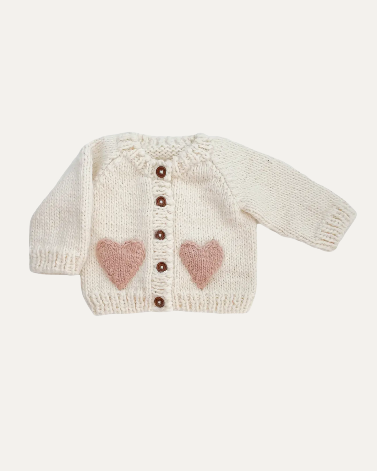 Blush Heart Knit Baby Cardigan