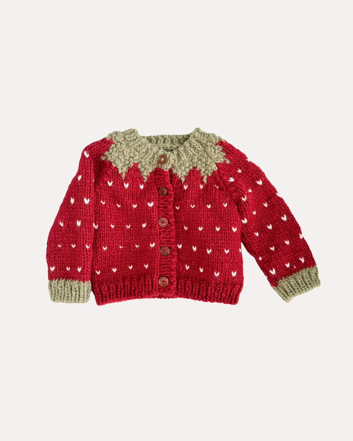 Strawberry Knit Baby Cardigan