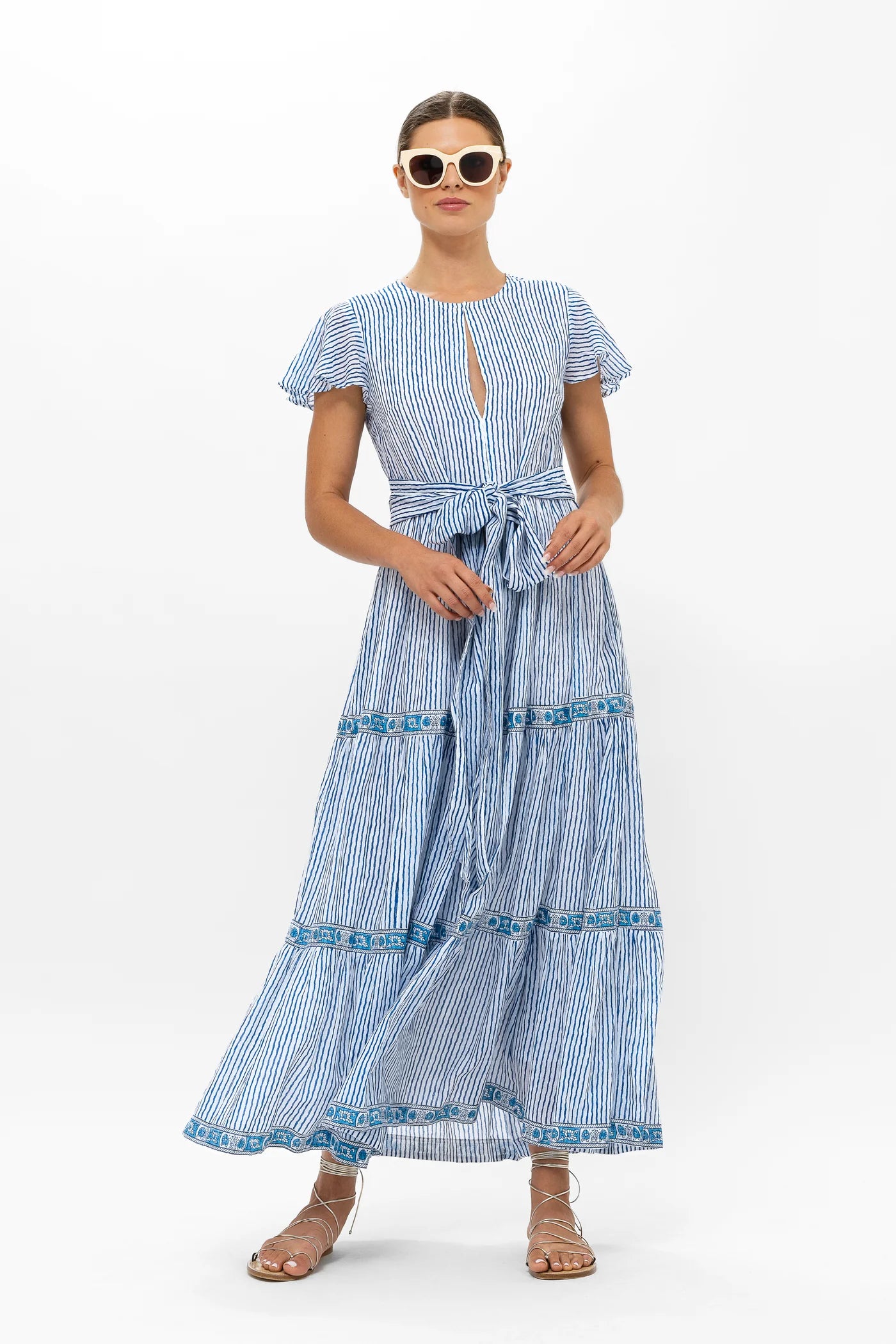 V-Neck Maxi Dress in Sorrento Blue