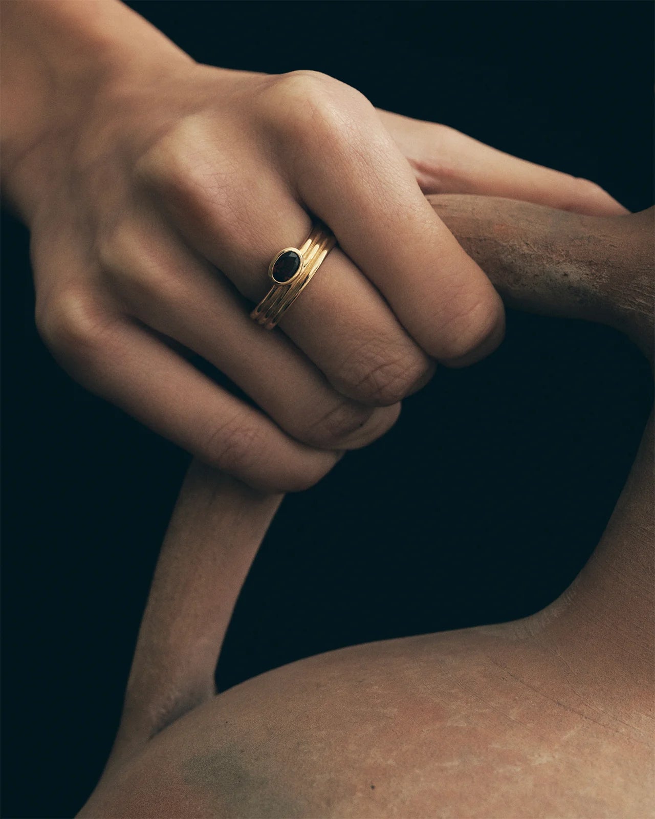 Tana Ring | Garnet & Gold