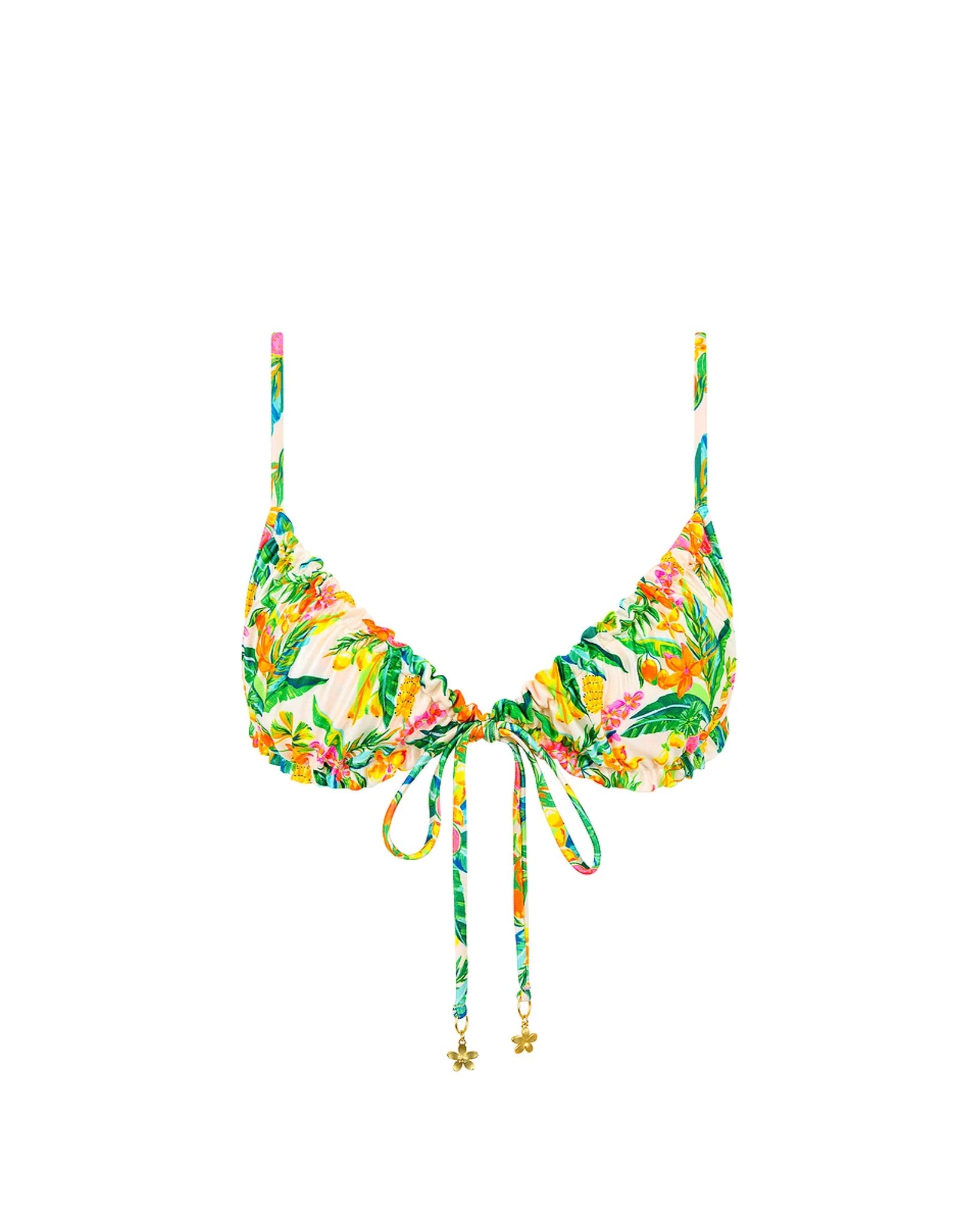 Ruched Bow Bralette Bikini Top | Golden Hour